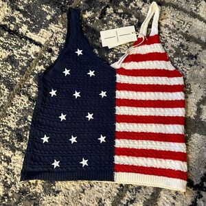 American Flag Knit Tank Top